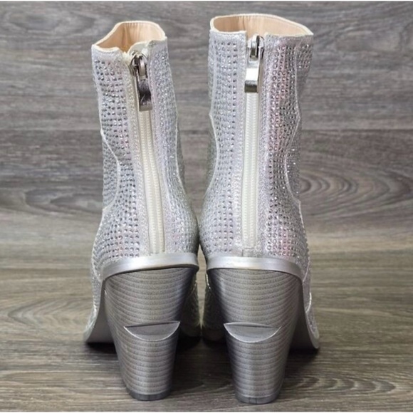 New Azalea Wang Rhinestone Crystal Embellished Cowboy Boots 11 🌟🌟 - Picture 10 of 13